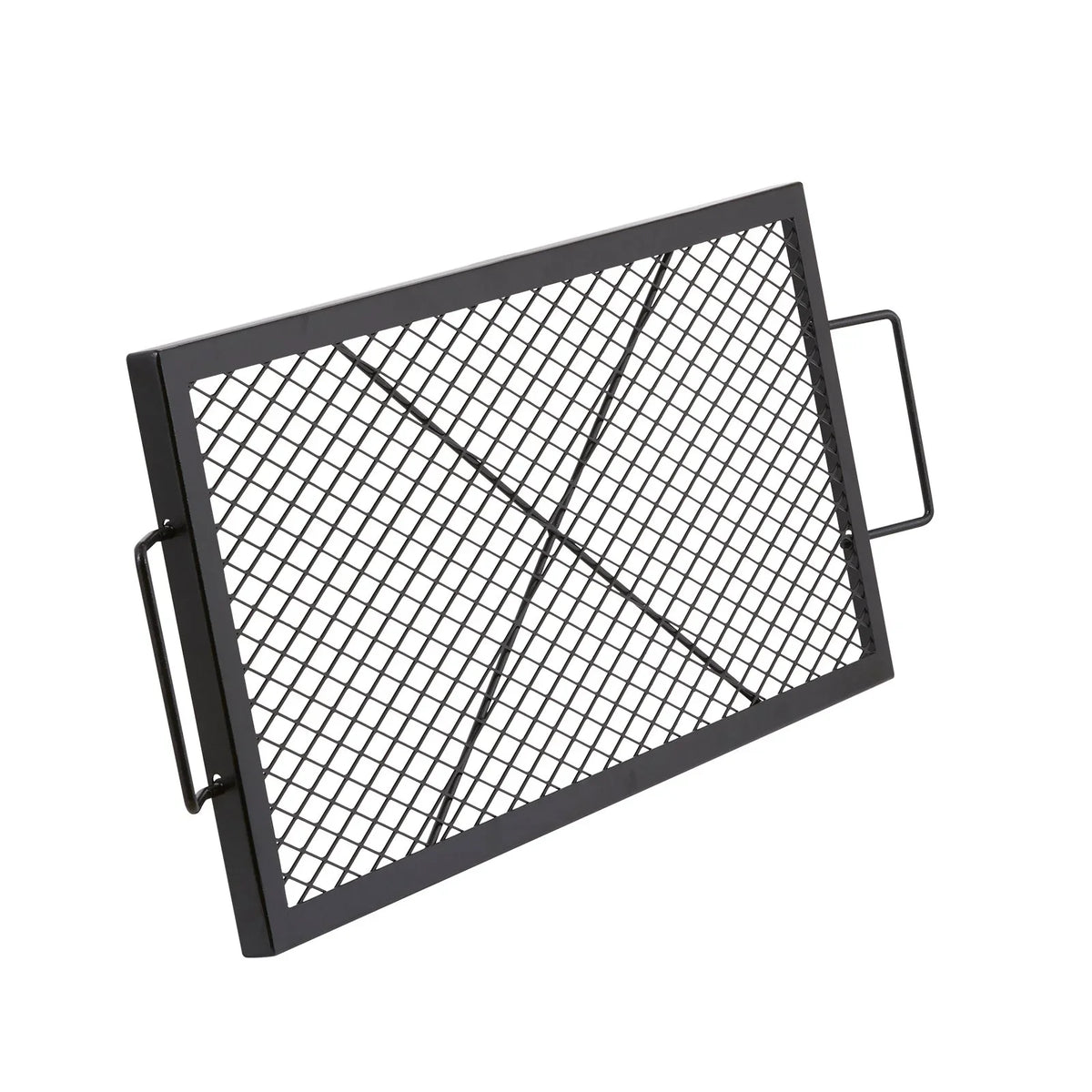 VEVOR X-Marks Fire Pit Grill Grate, Rectangle Cooking Grate, Heavy Duty Steel Campfire BBQ Grill Grid with Handle & Support X Wire, Portable Camping Cookware for Outside Party Gathering, 32 Inch Black - View 10