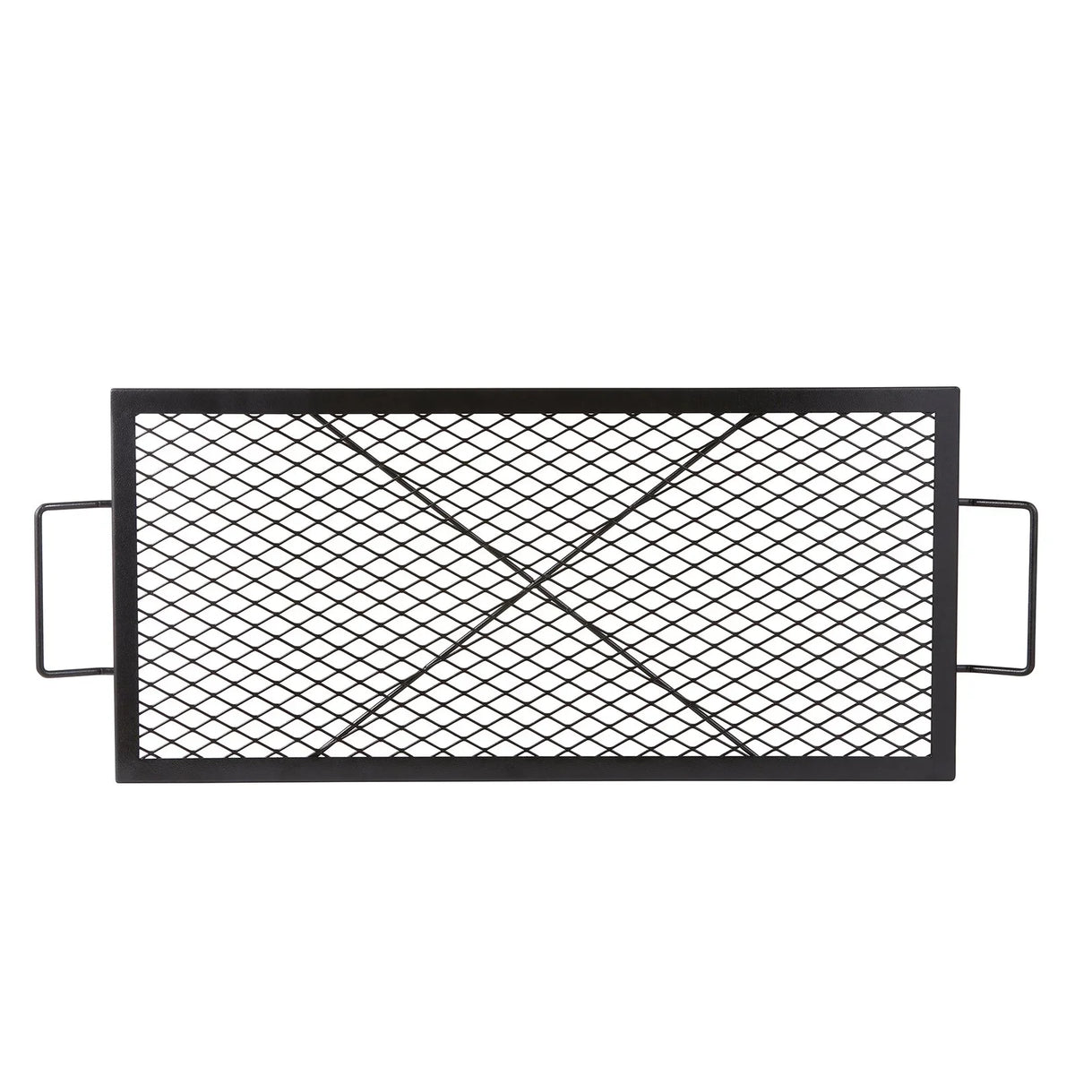 VEVOR X-Marks Fire Pit Grill Grate, Rectangle Cooking Grate, Heavy Duty Steel Campfire BBQ Grill Grid with Handle & Support X Wire, Portable Camping Cookware for Outside Party Gathering, 32 Inch Black - View 8