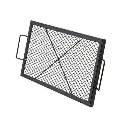 VEVOR X-Marks Fire Pit Grill Grate, Rectangle Cooking Grate, Heavy Duty Steel Campfire BBQ Grill Grid with Handle & Support X Wire, Portable Camping Cookware for Outside Party Gathering, 32 Inch Black - View 9