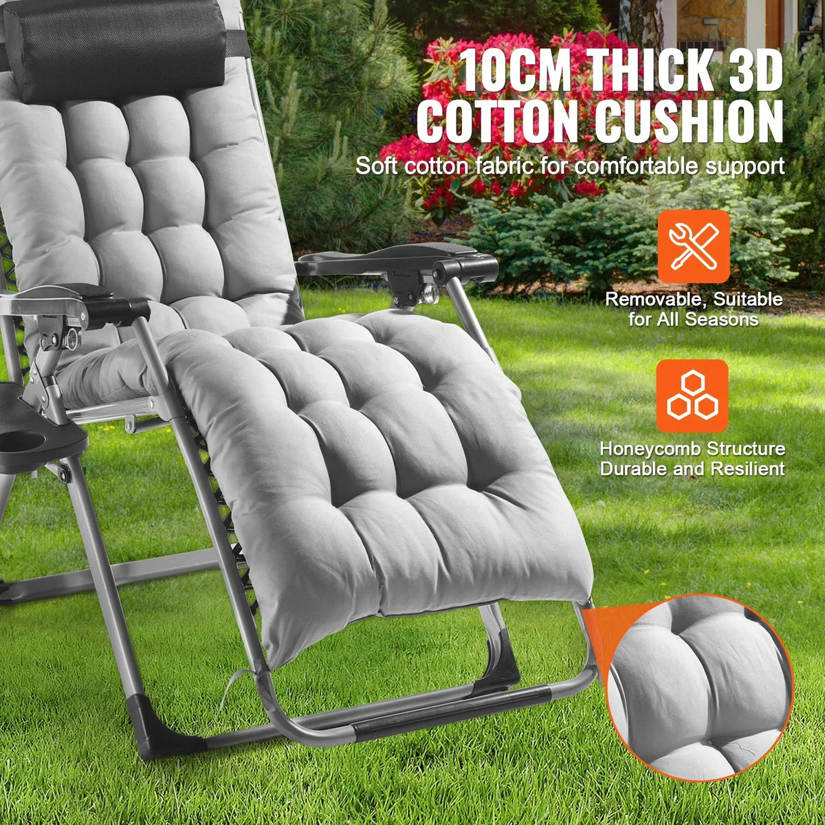 VEVOR Zero Gravity Chair 26" Zero Gravity Recliner Lounge Chair Indoor & Outdoor - View 4