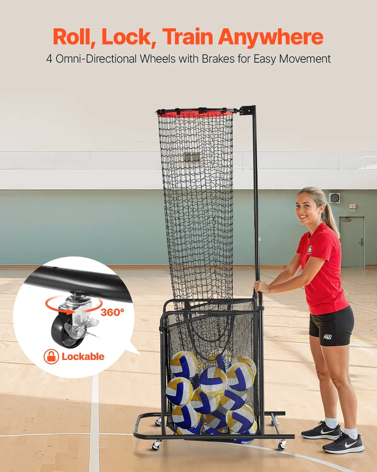 Volleyball Setter Training Equipment Trainer Net Angle and Height Adjustable