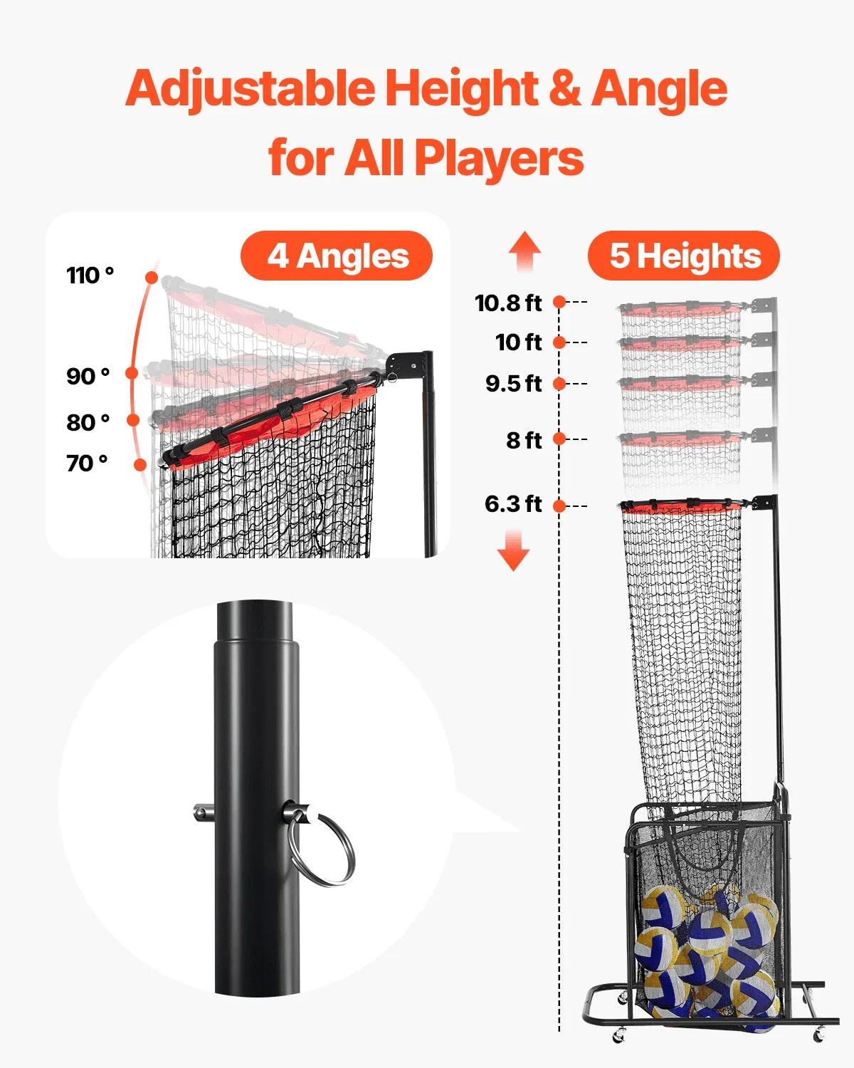 Volleyball Setter Training Equipment Trainer Net Angle and Height Adjustable - View 2