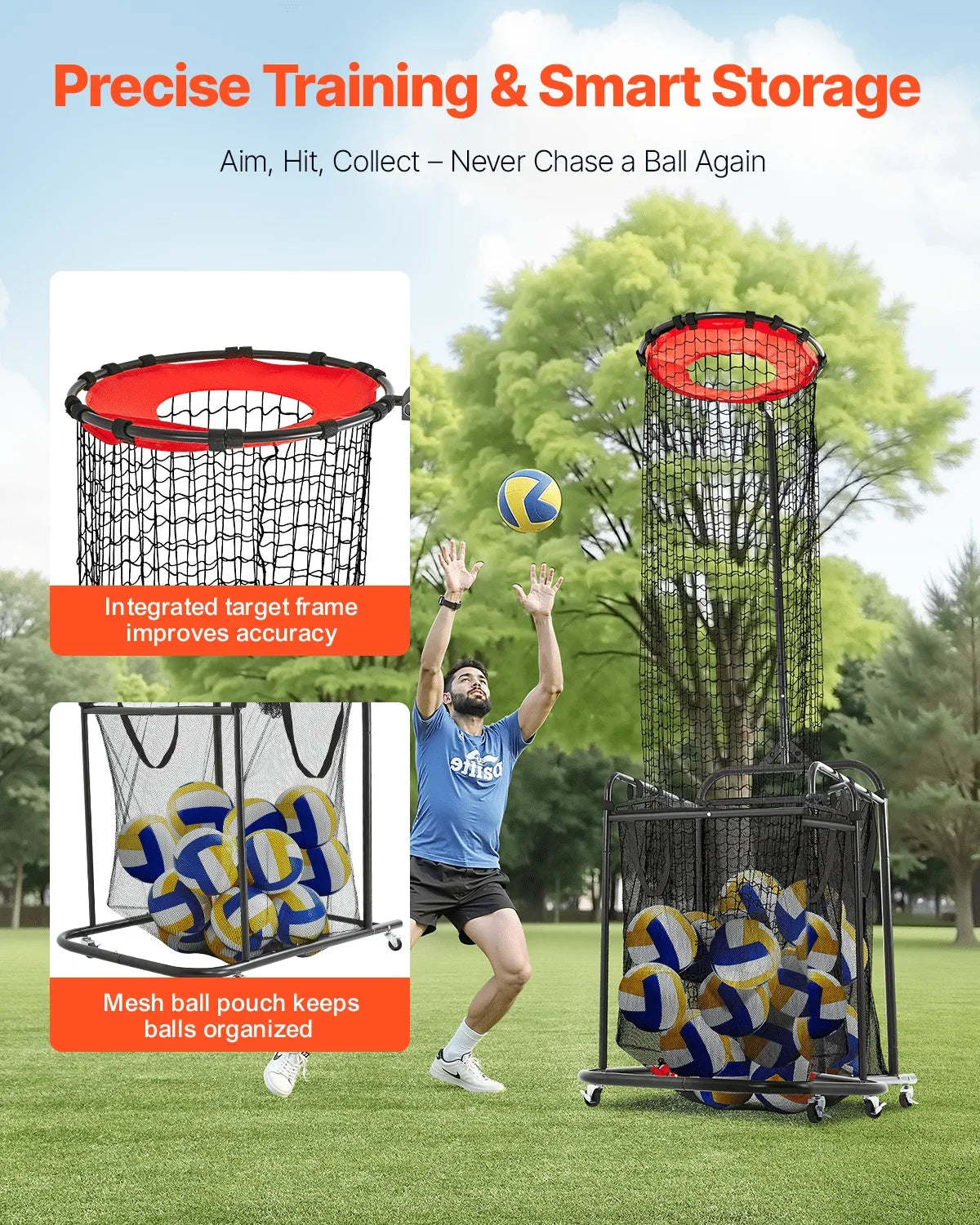 Volleyball Setter Training Equipment Trainer Net Angle and Height Adjustable - View 3