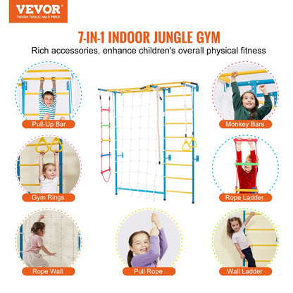 Wall Gym for Kids 7 in 1 Steel Indoor Kids Gym for Exercise Climbing Toys - View 2