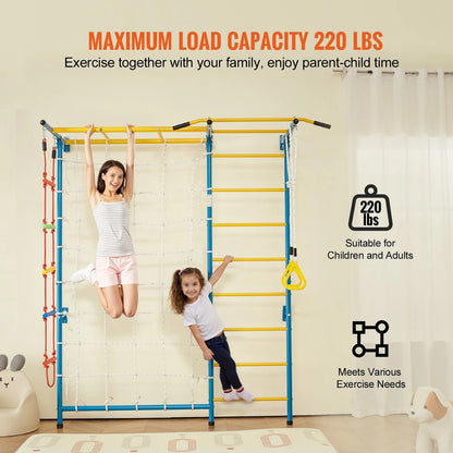 Wall Gym for Kids 7 in 1 Steel Indoor Kids Gym for Exercise Climbing Toys - View 5