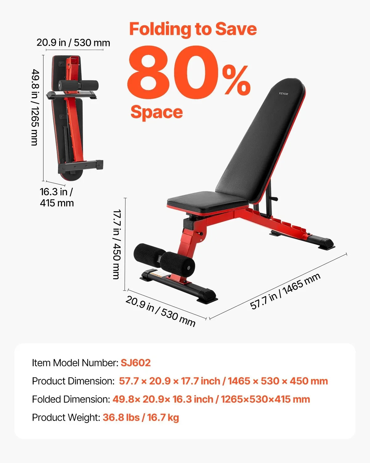 Weight Bench Sit up Bench for Home Gym Strength Training Adjustable Foldable - View 6