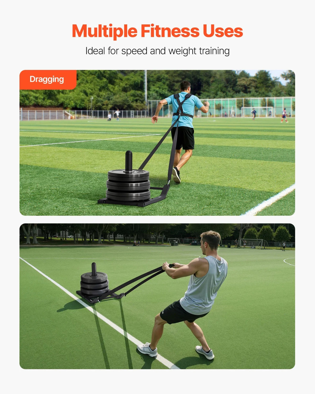 Weight Power Pull Push Sled Workout Fitness Strength Speed Training Sled Black - View 3